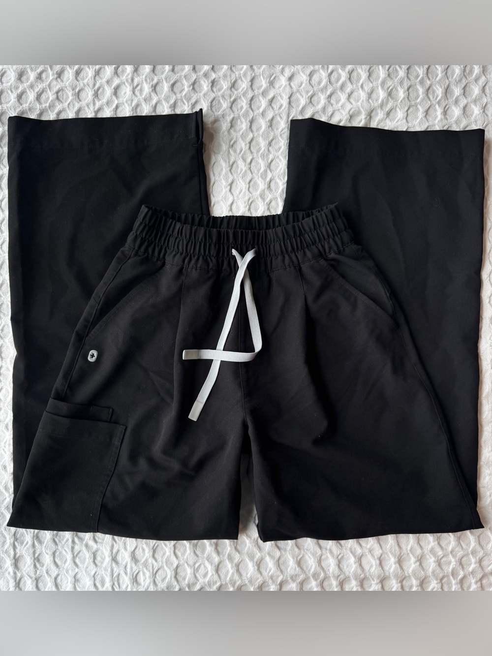 Women XS FIGS ruched Isabella wide leg high waisted scrub pants